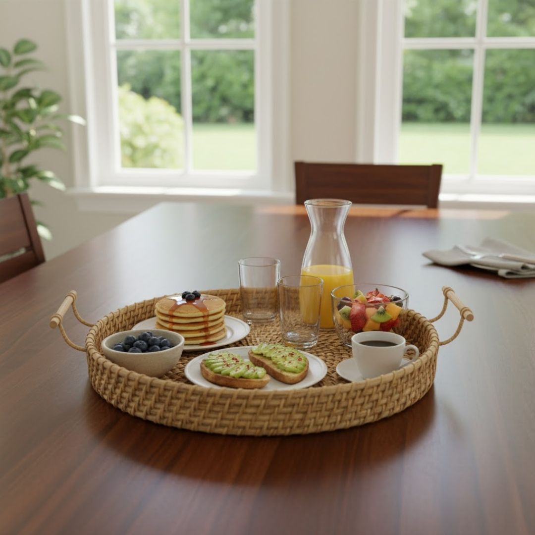 Sustainable Rattan Serving Tray